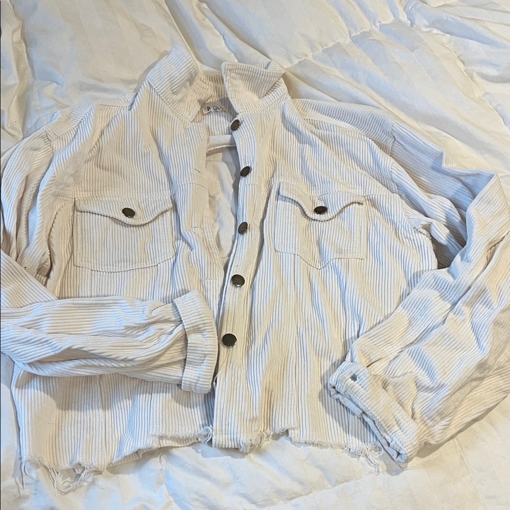 POL Cream Corduroy Jacket